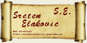 Sreten Elaković vizit kartica